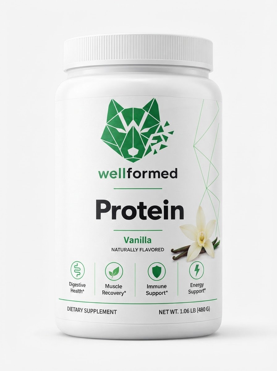 Well-Formed Whey Protein container